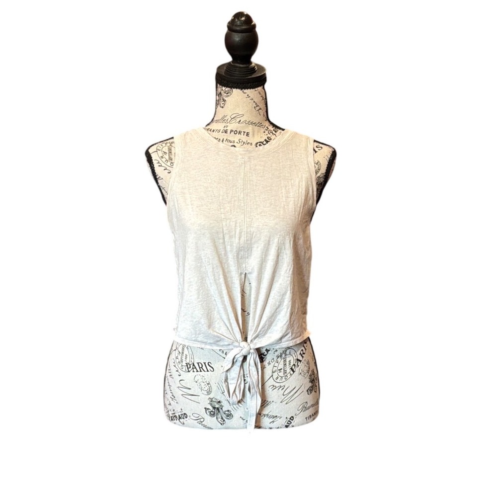 Lululemon Tie Front Crop Tank Topā Heathered Oatmeal Pima Cotton Size 4